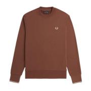 Fred Perry Brun Crewneck Sweatshirt Brown, Herr