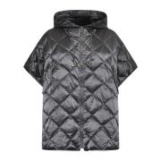 Max Mara Diamantquiltad Cape Dunjacka Gray, Dam