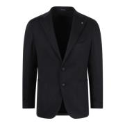 Tagliatore Cashmere Enkelknäppt Blazer Black, Herr