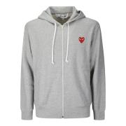 Comme des Garçons Play Tröja med röd emblem Gray, Herr