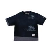 Mihara Yasuhiro Lagertryck Bomull T-shirt Black, Herr