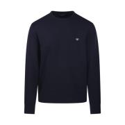 Emporio Armani Marinblå Rund Hals Sweatshirt Blue, Herr