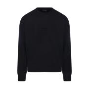 Emporio Armani Klassisk Rund Hals Sweatshirt i Svart Black, Herr