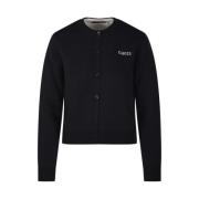 Gucci Svart Elfenben Cardigan Sweater Black, Dam