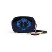 Juicy Couture Blå Sammet Crossbody Väska Twig Heart Blue, Dam