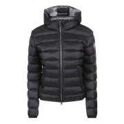 Colmar Svart huva tung nylon puffjacka Black, Dam