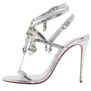 Christian Louboutin Pre-owned Pre-owned Silver sandaler Gray, Dam