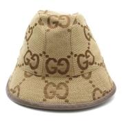 Gucci Vintage Pre-owned Tyg hattar-och-kepsar Beige, Dam