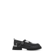 Cult Svarta läderloafers med spänneförslutning Black, Dam