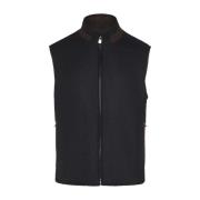 Corneliani Vändbar gilet med dragkedjefickor Black, Herr