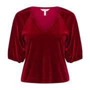 Part Two Rhythmic Red Blus med V-ringning Red, Dam