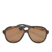 Gucci Vintage Pre-owned Acetat solglasgon Brown, Dam