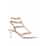 Valentino Rockstud Läderpumps Beige, Dam