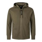 C.P. Company Diagonal Raised Fleece Hoodie Ivy Grön Green, Herr