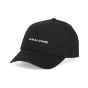 Canada Goose Svart Bomull Baseballkeps med Logotyp Black, Herr