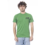 Cavalli Class Enfärgad T-shirt med Logotyptryck Green, Herr