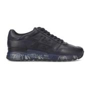 Premiata Blå Läder Sneakers Höjer Stil Black, Herr