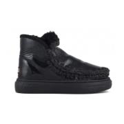 Mou Vinter Eskimo Sneaker Lackläderstövlar Black, Dam