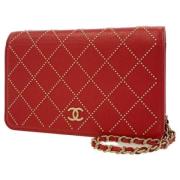 Chanel Vintage Pre-owned Laeder plnbcker Red, Dam