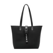 Moncler Svart Tote Vattentät Logo Black, Dam