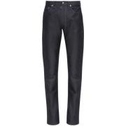 Maison Margiela Svarta Bomullsbyxor med Satinfinish Black, Herr