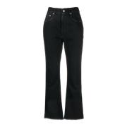 Golden Goose Flare Cropped Jeans Black, Dam