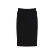 Max Mara Svart pennkjol med central slits Black, Dam