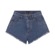 Etro Blå Denim Shorts med Kontrastsömn Blue, Dam