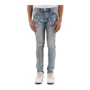 Purple Brand Ljus Indigo Oljereparation Blowout Jeans Blue, Herr