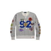 Polo Ralph Lauren Vintage Basketball Multi-Patch Sweatshirt Gray, Herr