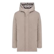 Duno Beige Kort Parka med Bi-Stretch Tyg Beige, Herr