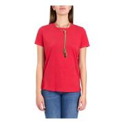 Elisabetta Franchi Jersey T-shirt med halsband Red, Dam