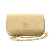 Chanel Vintage Pre-owned Laeder chanel-vskor Yellow, Dam