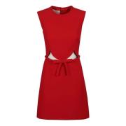 Valentino Garavani Röd Crepe Couture Solid Klänning Red, Dam