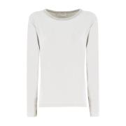 Le Tricot Perugia Lurex Crew Neck Stickad Skjorta Gray, Dam