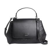 Calvin Klein Svart Topp Handtag Tote Väska Black, Dam