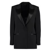 Givenchy Ullblazer med spetsiga slag Black, Dam