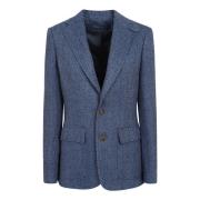 Polo Ralph Lauren Blå Herringbone Blazer Blue, Dam