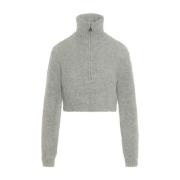 Patrizia Pepe Hög Hals Pullover Tröja Gray, Dam