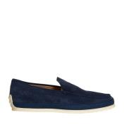 Tod's Blå Mocka Loafer Skor Blue, Herr