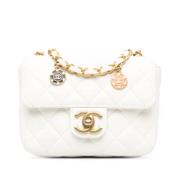 Chanel Vintage Pre-owned Laeder axelremsvskor White, Dam