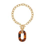 Paco Rabanne Guld Halsband Collier Aluminium Made in Portugal Brown, D...