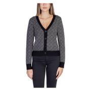 Vero Moda Geometrisk Knappad Kofta Höst/Vinter Svart Black, Dam