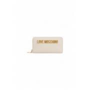 Love Moschino Stilig Beige Dragkedja Plånbok Beige, Dam