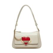 Love Moschino Ivory Axelväska för moderna kvinnor Beige, Dam