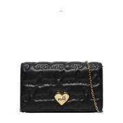 Love Moschino Svart axelväska med guld-detaljer Black, Dam