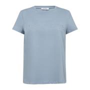 Co'Couture Embossedcc Logo Tee Top Blue, Dam