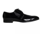 Dolce & Gabbana Svarta läder Derby klänningskor Black, Herr