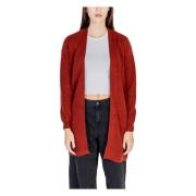 VERO MODA Bordeaux Stickad Kofta Höst/Vinter Red, Dam