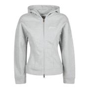 Ganni Mysig Zip Hoodie Gray, Dam